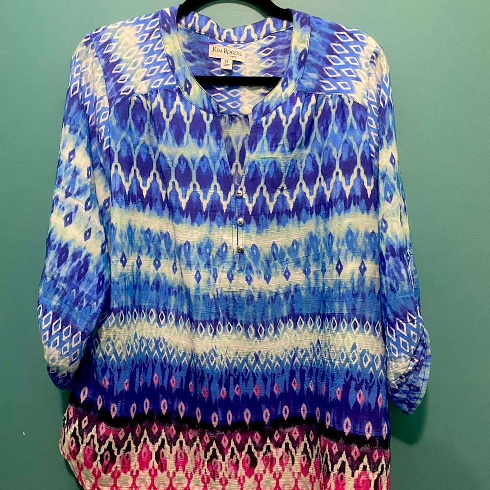 Kim Rogers tab sleeve tunic, excellent used condition